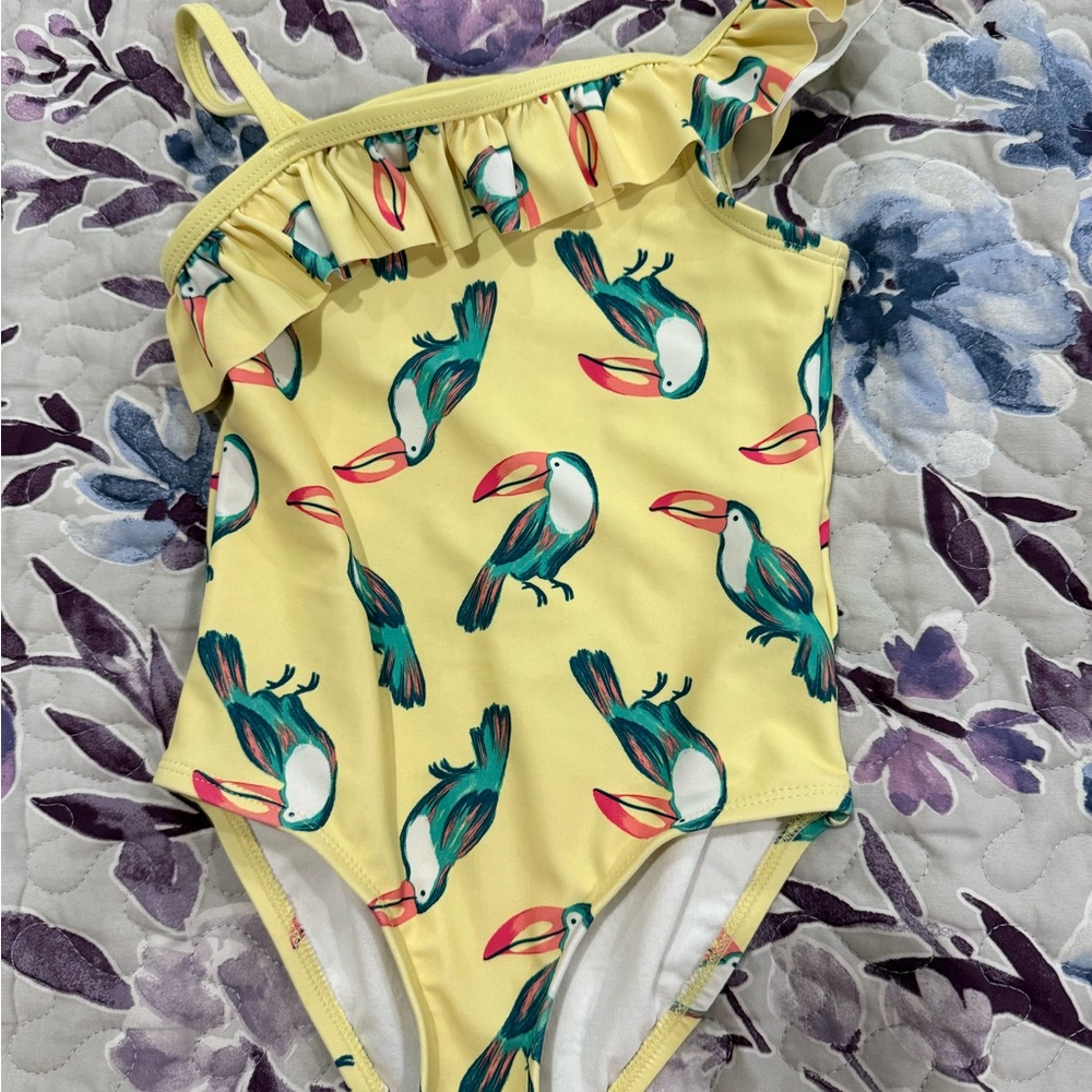 Carter's Yellow and Green One Piece Swimsuit Tropical Print